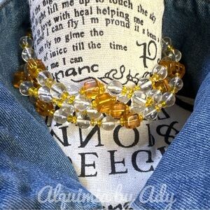 Alquimia Gold and Clear Beaded Necklace